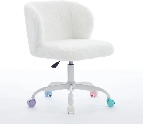 Miniatura 18 de Silla de oficina en casa de terciopelo con base de metal dorado y ribete de cabeza de clavo, moderna silla de trabajo tapizada giratoria tapizada