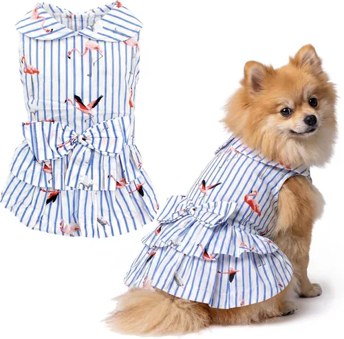 Miniatura 120 de Parisian Pet Chambray - Vestido para perro - Ligero sin mangas para perro, niña, talla XS Chambray en general