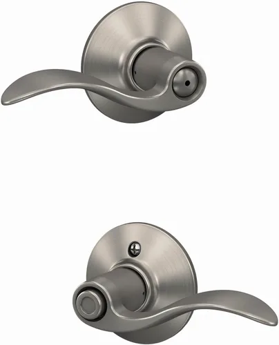 Miniatura 16 de SCHLAGE - Manija de puerta Accent con cerradura de paso libre para pasillo y armario en bronce antiguo - F10 ACC 716 Bronce Envejecido