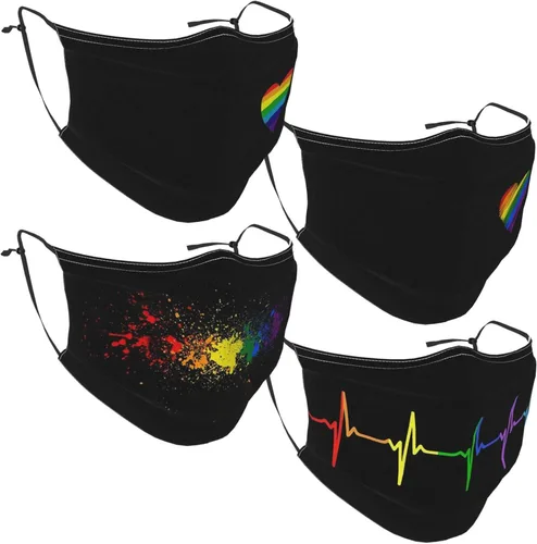 Miniatura 2 de 4 cubrebocas de tela divertida cómodos pasamontañas reutilizable bufanda ajustable para adultos con 8 filtros