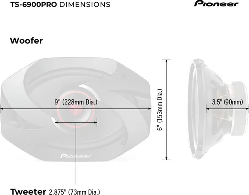 Miniatura 7 de PIONEER P.R.O. Series TS-6900PRO - Altavoces de 2 vías de 6" x 9" (par) - 600W máximo, perfecto para construcciones de alto SPL y audio profesional