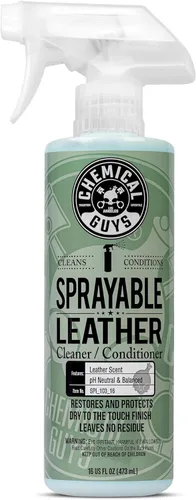 Chemical Guys Limpiador y acondicionador de cuero pulverizable en uno – Limpia, acondiciona y protege el cuero, vinilo, imitación y más, seguro para