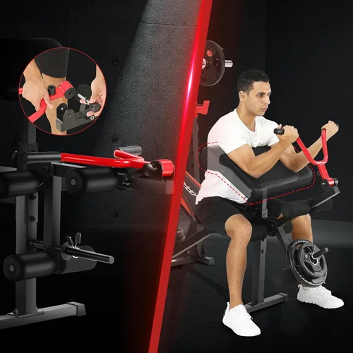 Miniatura 6 de OPPSDECOR 900LBS Weight Bench Set with Squat Rack Preacher Curl Weight Bench with Leg Extension Bench Press Set Workout Bench for Home Gym Full Body