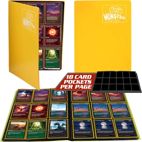 Miniatura 10 de Monster - Paquete de 25 protectores de página para tarjetas coleccionables con capacidad para 450 cartas coleccionables y 9 hojas de bolsillo
