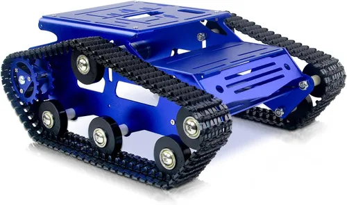 Miniatura 13 de Kit de chasis de coche robot inteligente, chasis de tanque grande de metal completo con motores de 2WD para Arduino Raspberry Pi Jetson Python DIY