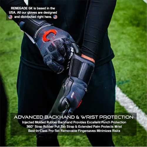 Miniatura 6 de Renegade GK Limited Edition Rogue - Guantes de portero de fútbol con microprotección (tallas 6-11, nivel 4+) Pro-Tek Fingersaves y agarre Giga