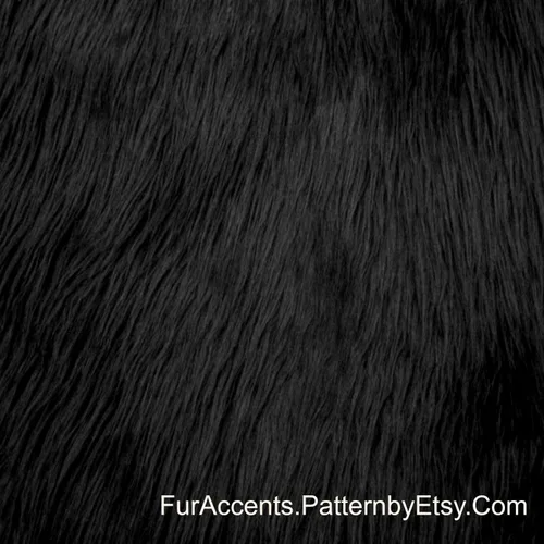 Miniatura 3 de Manta de felpa de piel sintética, manta de piel moderna, manta pequeña para bebé, pelo largo, color negro, peludo - Fur Accents (2 x 3 pies, negro)