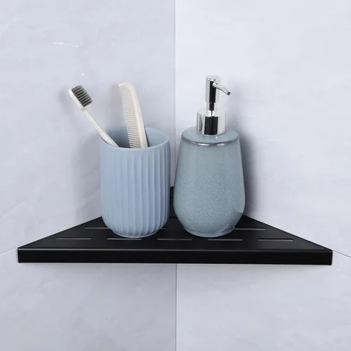 Estante de ducha esquinero de 10 pulgadas, 1 estante de baño para paredes de azulejos, estante de ducha empotrado de acero inoxidable SUS304,