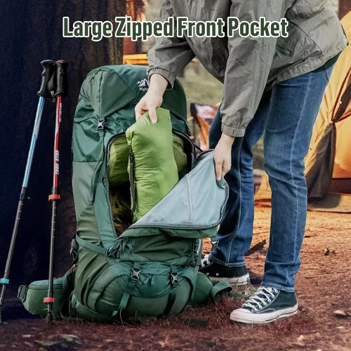 Miniatura 6 de Night Cat Mochila de senderismo con marco interno: Mochila de camping grande de 100L para hombres y mujeres que viajan cubierta impermeable