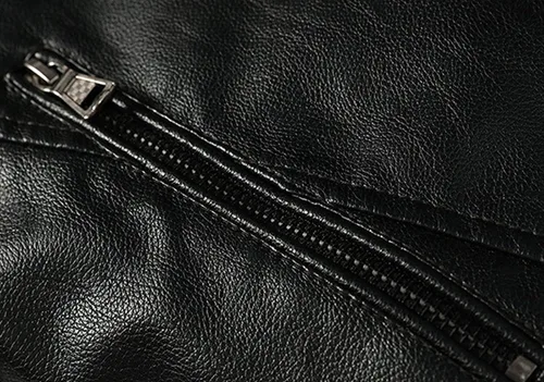 Miniatura 5 de Youhan Chaqueta de piel sintética tipo bomber con cremallera para hombre