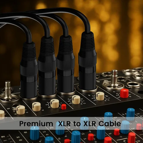 Miniatura 5 de XLR - Cable de micrófono de 2 pies, paquete de 4 unidades, cable de audio de micrófono equilibrado de 3 pines XLR macho a hembra, cable de conexión