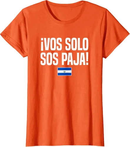 Miniatura 60 de Camiseta Vos Solo Sos Paja Salvadoran Slang Bandera de El Salvador, Negro