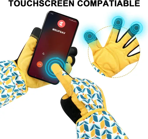 Miniatura 4 de Guantes Largos de Jardinería, Resistentes a Espinas y Pinchazos, Guantes Protectores para Rosas y Cactus para Jardinero, Regalos Tuilp