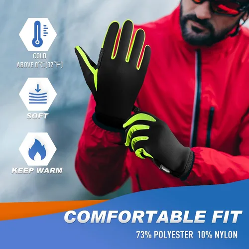 Miniatura 3 de Sukeen Guantes de invierno para hombre y mujer, guantes antideslizantes para pantalla táctil, guantes cálidos para correr, conducir, ciclismo