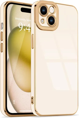 Miniatura 34 de Lafunda Diseñada para iPhone 13 Pro, fundas lujosas con chapado lindo para mujeres y niñas, elegante borde dorado, a prueba de golpes, TPU con funda
