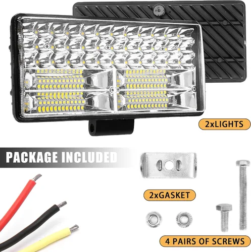 Miniatura 8 de HUSUKU Luz de trabajo LED para camioneta, de 9 pulgadas, 12-80V, 84 LED, 32000 lm, 250 W, combo de haz puntual y de inundación, luz LED impermeable