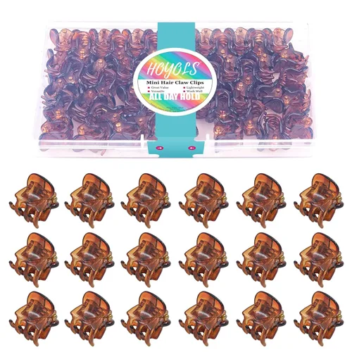 Miniatura 8 de Hoyols 48 mini pinzas para el cabello, pinzas pequeñas para mujeres y niñas, surtido de pinzas de plástico para mujeres y niñas, color negro, blanco