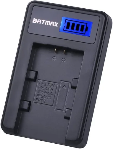 Miniatura 5 de Batmax Paquete de 2 baterías NP-FH50 + cargador USB LCD para baterías Sony NP-FH30, NP-FH40, NP-FH50 Serie H; Sony Alpha DSLR A230, DSLR A290, DSLR