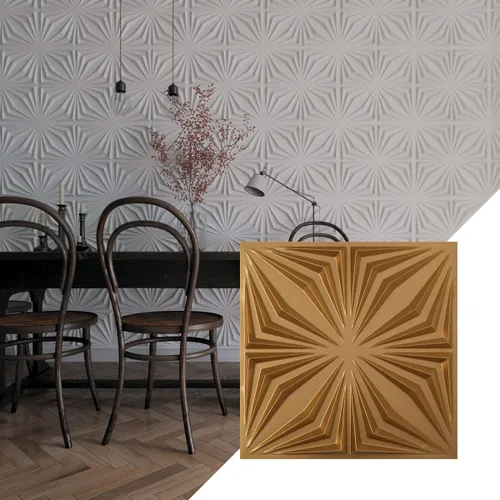 Miniatura 31 de Ekena Millwork WP20X20AHWH 19 5/8 pulgadas de ancho x 19 5/8 pulgadas de alto Asher EnduraWall Decorativo 3D Panel de pared cubre 2.67 pies cuadrados