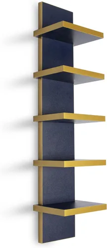 Miniatura 10 de Homaterial Estantería de pared de 5 niveles, estantería vertical decorativa para montaje en pared, estantes flotantes de columna moderna para Rosa