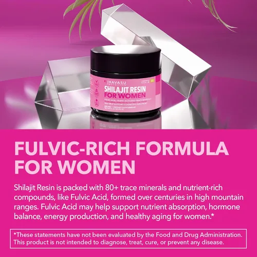 Miniatura 5 de Himalayan Shilajit para mujeres con ácido fúlvico, ácido húmico y más de 80 oligominerales – 500 mg de resina Shilajit de grado dorado de 16.000