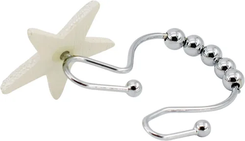 Miniatura 5 de BEAVO Seashell - Ganchos para cortina de ducha, 12 anillos decorativos de acero inoxidable para cortina de ducha de doble rodillo que se deslizan