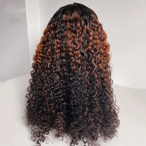 Miniatura 3 de Pelucas de cabello humano con encaje frontal transparente HD de 13 x 4, color 1B30, línea de cabello natural prearrancada, nudos blanqueados