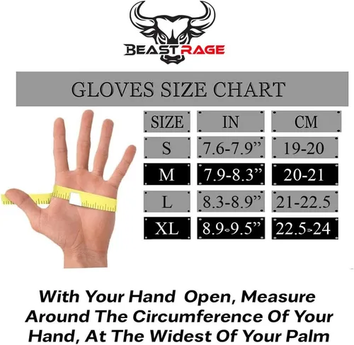 Miniatura 5 de BEAST RAGE Guantes de entrenamiento para hombres y mujeres, guantes de gimnasio sin dedos con protección de la palma, transpirables y ligeros