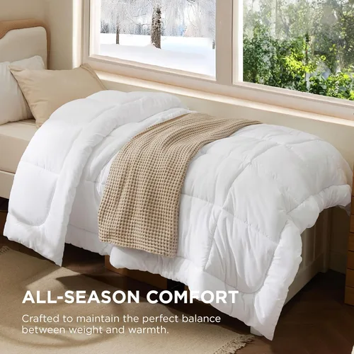 Miniatura 227 de Bedsure Relleno de edredón – Edredones acolchados tamaño King, edredón para todas las estaciones, ropa de cama alternativa de plumón suave, con 8
