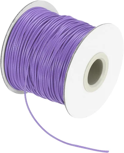 Miniatura 63 de MECCANIXITY Cordón encerado de poliéster encerado de 0.020 in, cuerda de cera de 175 yardas para hacer pulseras, collares, cuentas, joyería y Negro