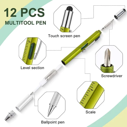 Miniatura 3 de Cuaderno impermeable de 24 piezas con juego de bolígrafos multiherramienta que incluye 3 x 5 bloc de notas de bolsillo en espiral superior y Verde