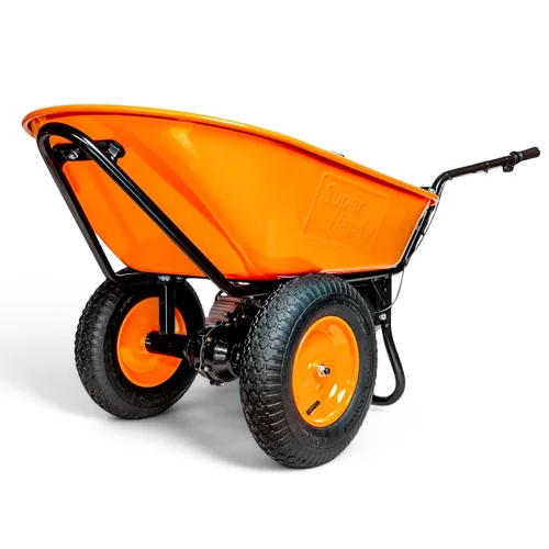 SuperHandy Carretilla Carro Utilitario Eléctrico 24V DC 330 libras Carga Máxima con Descarga de Barril Transportador de Material y Escombros