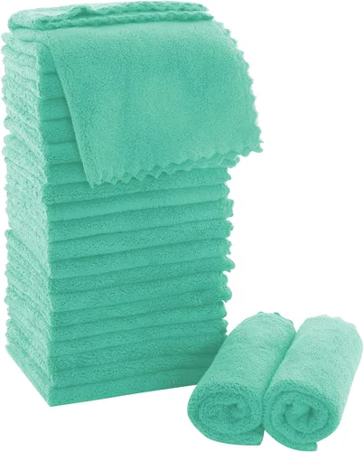 Miniatura 12 de MOONQUEEN Juego de Toallitas Ultra Suaves Premium - 12 x 12 pulgadas - Paquete de 72 - Secado Rápido - Paños de Baño de Terciopelo Coral Altamente