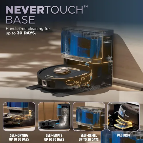 Miniatura 2 de Shark PowerDetect NeverTouch, Autovaciado y Autollenado, Robot Aspirador y Mopa sin Bolsa, Capacidad de Suciedad de 30 Días, Base HEPA, Tanque