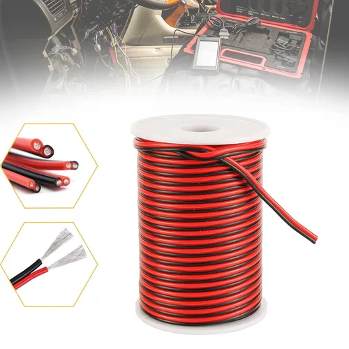 PSEQT Cable de luces LED para barco marino, 100 pies/98.4 ft, 22 AWG, 2 pines, cable de extensión para 3528 5050 5630 tira de luz LED para pontón,
