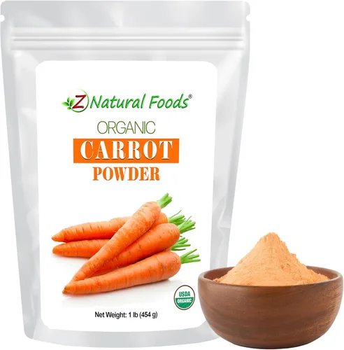 Miniatura 9 de Z Natural Foods Polvo de zanahoria orgánico, polvo de superalimento natural para la visión y la salud del corazón, ideal en jugos, batidos