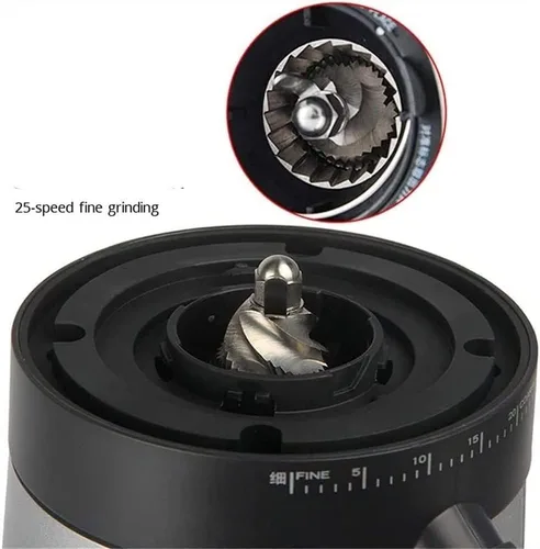 Miniatura 4 de Molinillo de café eléctrico, molinillo de café de rebabas, molinillo de grano de café ajustable para expreso, café de goteo, prensa francesa y café