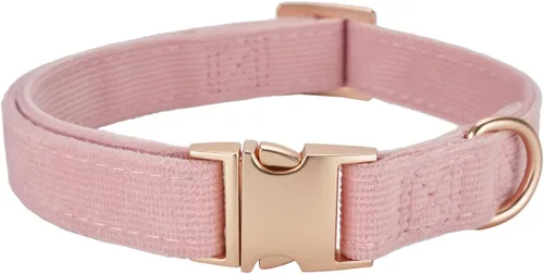 Miniatura 14 de Collar suave para perro con hebilla de metal, ajustable, duradero, cómodo, de pana de algodón, para perros medianos, collares de terciopelo