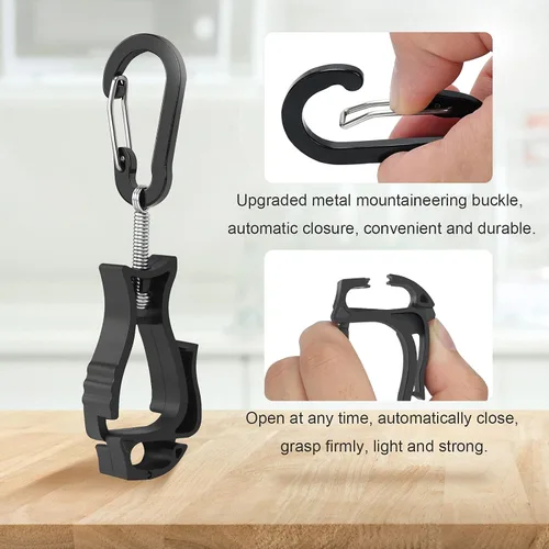 Miniatura 4 de NANHONG 6 Piezas de Clips para Guantes de Trabajo, Soporte para Guantes, Clip para Construcción, Trabajador para Gafas, Cascos y Guantes