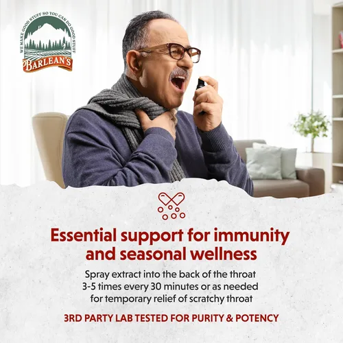 Miniatura 4 de Barlean's Olive Leaf Complex - Spray para la garganta, suplemento de apoyo inmunológico con menta, limón y salvia para aliviar la picazón