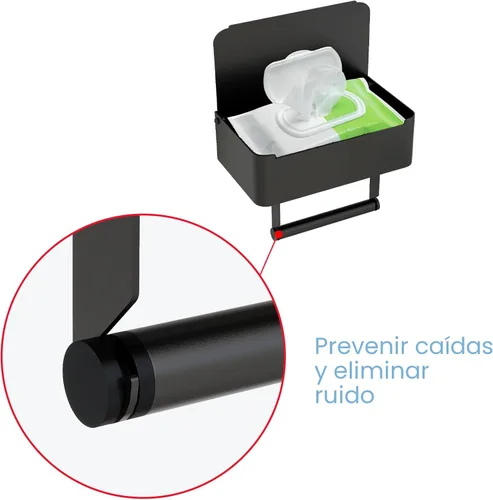 Miniatura 6 de JUYSON Soporte de papel higiénico con estante, dispensador de toallitas desechables para almacenamiento de toallitas de baño, mantiene tus toallitas