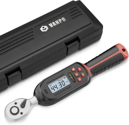 Miniatura 11 de VANPO Llave dinamométrica digital de 1/2 pulgada, 12.5-250.8 ft-lb/17-340Nm, llave dinamométrica electrónica con zumbador e indicador LED, precisa
