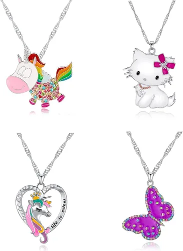 TAMHOO 3456 piezas de bonitos collares para niñas y niños paquete de regalo de cumpleaños collar con colgante de gato para adolescentes collar de
