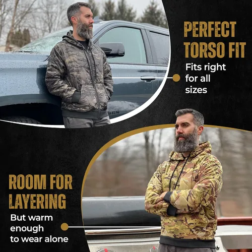 Miniatura 4 de HSD Woobie - Sudadera militar para hombre, ligera, cálida, absorbe la humedad, bolsillos ocultos, chaqueta de nailon Ripstop