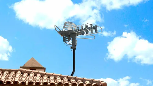Miniatura 7 de Antena de TV digital de 150 millas para exteriores, rotación de 360 grados, antena HDTV amplificada, compatible con 2 televisores UHF/VHF/1080P/4K