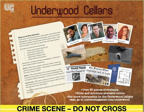 Miniatura 7 de Murder Mystery Party Underwood Cellars, juego interactivo de archivo de caso de misterio de asesinato para 1 o más jugadores, edades de 14