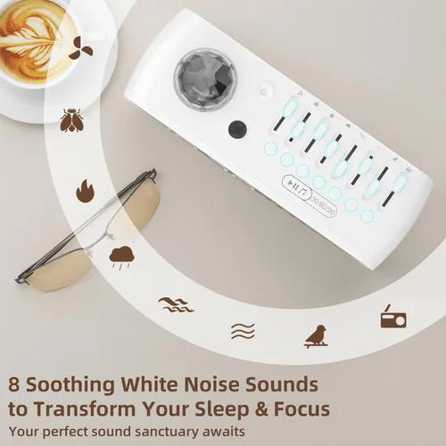 Miniatura 3 de Reloj despertador digital con máquina de sonido de ruido blanco para dormitorio, mesita de noche, reloj con temporizador de 30/60/90 minutos