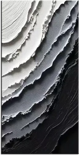 Miniatura 7 de YaSheng Art - Arte abstracto de 24 x 48 pulgadas, pinturas al óleo sobre lienzo, arte abstracto de plata gruesa, arte moderno para decoración
