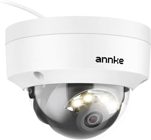 ANNKE Cámara de seguridad C800 4K 8MP PoE con foco de visión nocturna a color, detección de vehículos y humanos AI, grabación 24/7 con audio, IP67