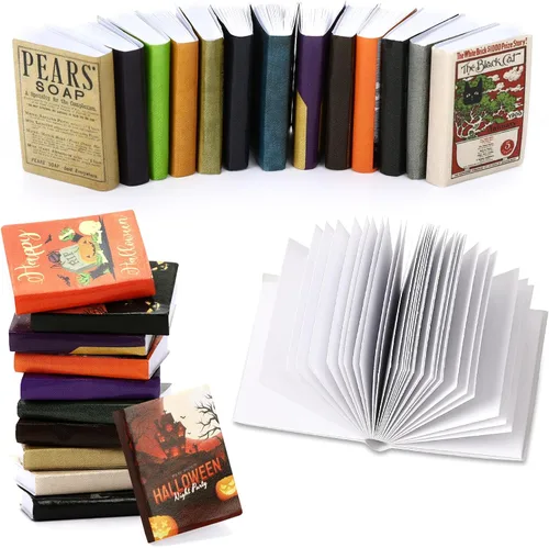 Miniatura 9 de Libros Mini de Navidad, 24 piezas de libros en miniatura 1:12, libros pequeños para accesorios de casa de muñecas, cosas mini de Navidad